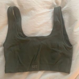 SET ACTIVE sculpt flex olive leggings & box bra